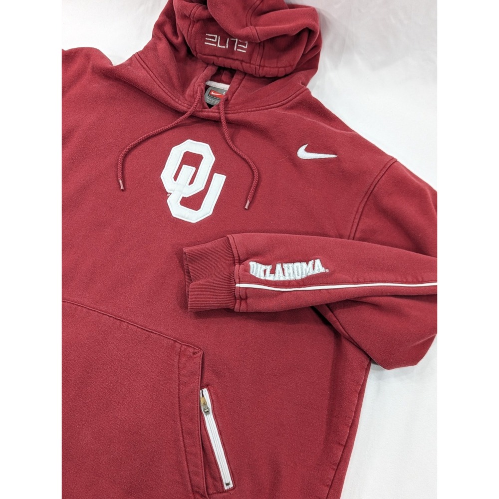 RARE Vintage Nike Team Elite Sweater Hoodie Oklahoma Sooners Heavyweight Large